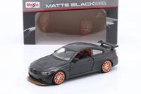 BMW M4 GTS mattschwarz mit orangefarbenen Felgen 1:24 Maisto