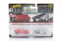 2-Car Set: Lamborghini Countach LP5000 QV & Lancia Stratos Zero 1:64 HotWheels...