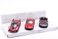 3-Car Set Ferrari Monza SP2 / FXX-K #10 / Roma 1:43 Bburago