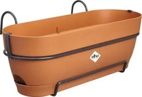 elho 3741805027000, elho Vibia campana Pflanzkasten Terracotta 50 cm mit Halter