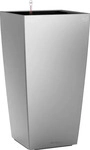 Lechuza 18165, LECHUZA Pflanzgef&auml;&szlig;e CUBICO Premium 50 Silber metallic All-in-One