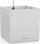 Lechuza 13707, LECHUZA Pflanzgef&auml;&szlig;e CANTO Stone 30 Low Quarzwei&szlig; All-in-One