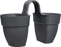 elho 3652602142500, elho Vibia campana Gel&auml;ndertopf Flower Twin Anthrazit 21 cm -