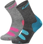 Lenz Socks - Outdoor 1.0 Wandersocken grau pink 259682_2131