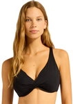 Seafolly - Wrap Front F Cup Bra Bikini Top Damen schwarz 249941_1416