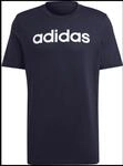 Adidas Sportswear Essentials Single Linear Embroidered Logo Herren T-Shirt, blau, Gr.