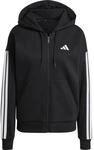 Adidas Essentials 3-Streifen Full-Zip Fleece Damen Kapuzensweater, schwarz