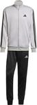 Adidas Sportswear Basic 3-Streifen French Terry Herren Jogginganzug, grau
