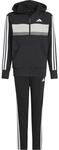Adidas Seasonal Essentials Tiberio 3-Streifen Fleece Kinder Jogginganzug, schwarz