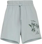 Adidas Essentials 3-Stripes Cotton Damen Shorts, gr&uuml;n 4068816223538