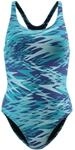 Speedo Hyperboom Print Medalist Damen Schwimmanzug, blau 5063572079206