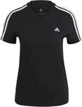 Adidas Loungewear Essentials Slim 3-Streifen T-Shirt Damen T-Shirt, schwarz