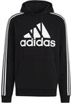 Adidas Essentials Fleece 3-Streifen Logo Hoodie Herren Kapuzensweater, schwarz