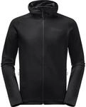 Jack Wolfskin Baiselberg Hooded Full Zip Herren Midlayer, schwarz 4064993557213