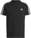 Adidas Essentials Single Jersey 3-Streifen T-Shirt Herren T-Shirt, schwarz