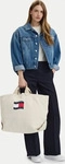 Tommy Jeans Handtasche Tjw Wave Flag Med Tote AW0AW18466 Beige Damen