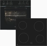 Exquisit 815420000, Exquisit EHE256-U-020-Set schwarz Herd-Set,