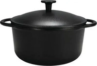 Emaille Gusseisentopf, Br&auml;ter 24cm rund schwarz