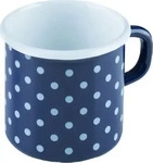 Riess Topf mit B&ouml;rdel P&uuml;nktchenblau 3/8 Liter Tasse
