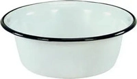 Emaille Sch&uuml;ssel wei&szlig; 40cm schwarzer Rand