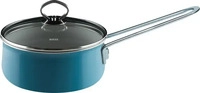 Riess Stielkasserolle mit Glasdeckel Aquamarin 1 Liter - extrastark