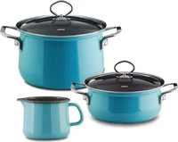 Riess Starterset 3-teilig Kristallblau Topfset Geschirr-Set