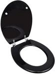 vidaXL Toilettensitz MDF Deckel Schwarz Toilettendeckel Klodeckel WC Sitz