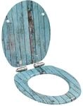vidaXL Toilettensitz mit Soft Close Deckel Absenkautomatik Altholz-Design WC Sitz
