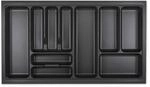 Orga-Box VIII Besteckeinsatz 811 x 480 mm Lavagrau mit Perlstruktur f&uuml;r 90er