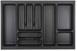 Orga-Box VIII Besteckeinsatz 711 x 480 mm Lavagrau mit Perlstruktur f&uuml;r 80er
