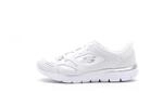 Skechers Damen Summits Suited Turnschuhe, White Leather/Mesh/Duraleather/Silver Trim,