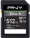 PNY Elite-X SDXC-Karte, 512 GB, Class 10, UHS-I U3, 100 MB/s