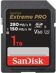 SanDisk Extreme PRO SDXC UHS-II Speicherkarte V60 1 TB (280 MB/s, 6K, 4K UHD,...