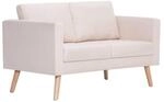 vidaXL Sofa 2-Sitzer mit R&uuml;ckenkissen Sitzkissen Zweisitzer Polstersofa...