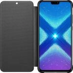 Honor 8X - PU Flip Protective Cover, Midnight Black