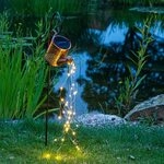 Haushalt International LED Solar Deko Gie&szlig;kanne mit Lichterkette 36 LEDs...