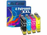 Tito-Express PlatinumSerie 4X Tinten-Patrone XXL passend zu Epson T2991 T2992...