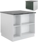 Vicco K&uuml;cheninsel Fame-Line, Gr&uuml;n-Gold Landhaus/Wei&szlig;, 90 cm
