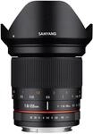 SAMYANG 1113507101 20mm F1.8 ED AS UMC Objektiv f&uuml;r Anschluss Olympus 4/3 schwarz