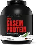 Body Attack 100% Casein Protein, Natural, 1,8 kg Eiwei&szlig;pulver - reich an