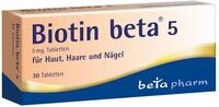 BIOTIN beta 5 Tabletten - Biotin 5mg hochdosiert (Vitamin B7), 30 St&uuml;ck