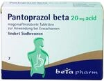 PANTOPRAZOL beta 20 mg acid magensaftres.Tabletten 7 St