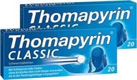 Thomapyrin Classic Schmerztabletten bei akuten Kopfschmerzen | Vorteilspack 2 x 20