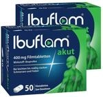 Ibuflam&reg; 400 mg Ibuprofen Schmerztabletten | Vorteilspack 2x50 St&uuml;ck |...