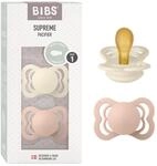 BIBS Supreme Schnuller, 0-6 Monate, 2er-Pack, Ivory/Blush | Symmetrischer Sauger 