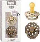 BIBS Boheme Schnuller 2er-Pack. BPA-frei. Kirschform Nippel. Naturkautschuk / Latex,