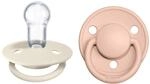 BIBS De Lux Schnuller, 0+ Monate, 2er-Pack, Runder Sauger, Ivory/Blush | Silikon 