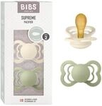 BIBS Supreme Schnuller, 6-18 Monate, 2er-Pack, Ivory/Sage | Symmetrischer Sauger 