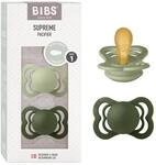 BIBS Supreme Schnuller, 0-6 Monate, 2er-Pack, Sage/Hunter Green | Symmetrischer