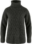 Fj&auml;llr&auml;ven Damen &Ouml;vik Cable Knit Roller Neck Sweatshirt, Dark Grey, XL